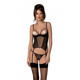 Корсет Passion MARINA CORSET, L/XL, black, с открытыми чашками