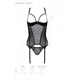Корсет Passion MARINA CORSET, S/M, black, с открытыми чашками