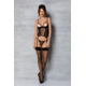 Корсет Passion MARINA CORSET, S/M, black, с открытыми чашками