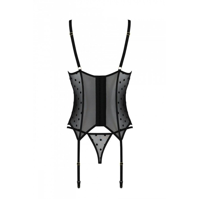 Корсет Passion MARINA CORSET, XXL/XXXL, black, с открытыми чашками