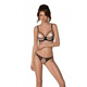 Эротический комплект Passion MARINA SET WITH OPEN BRA, S/M, beige, открытые чашки