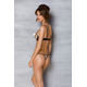 Эротический комплект Passion MARINA SET WITH OPEN BRA, S/M, beige, открытые чашки