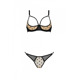 Эротический комплект Passion MARINA SET WITH OPEN BRA, XXL/XXXL, beige, открытые чашки