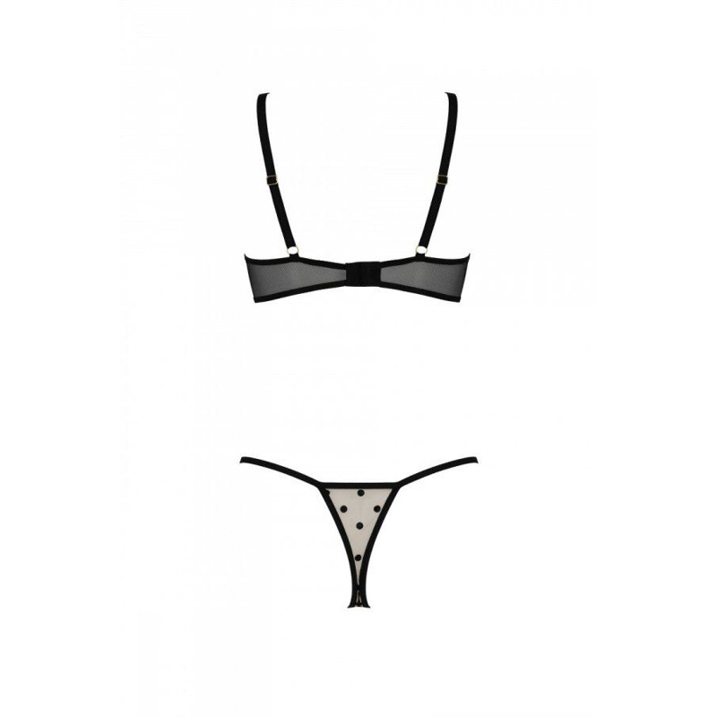 Эротический комплект Passion MARINA SET WITH OPEN BRA, XXL/XXXL, beige, открытые чашки