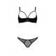 Эротический комплект Passion MARINA SET WITH OPEN BRA, L/XL, black, открытые чашки