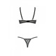 Эротический комплект Passion MARINA SET WITH OPEN BRA, L/XL, black, открытые чашки