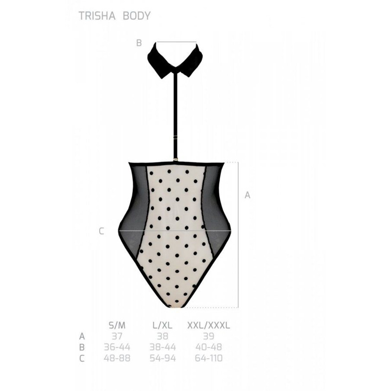 Еротичне боді Passion TRISHA BODY, L/XL, beige, з відкритими чашками Еротичне боді Passion TRISHA BODY, L/XL, beige, з відкритими чашками