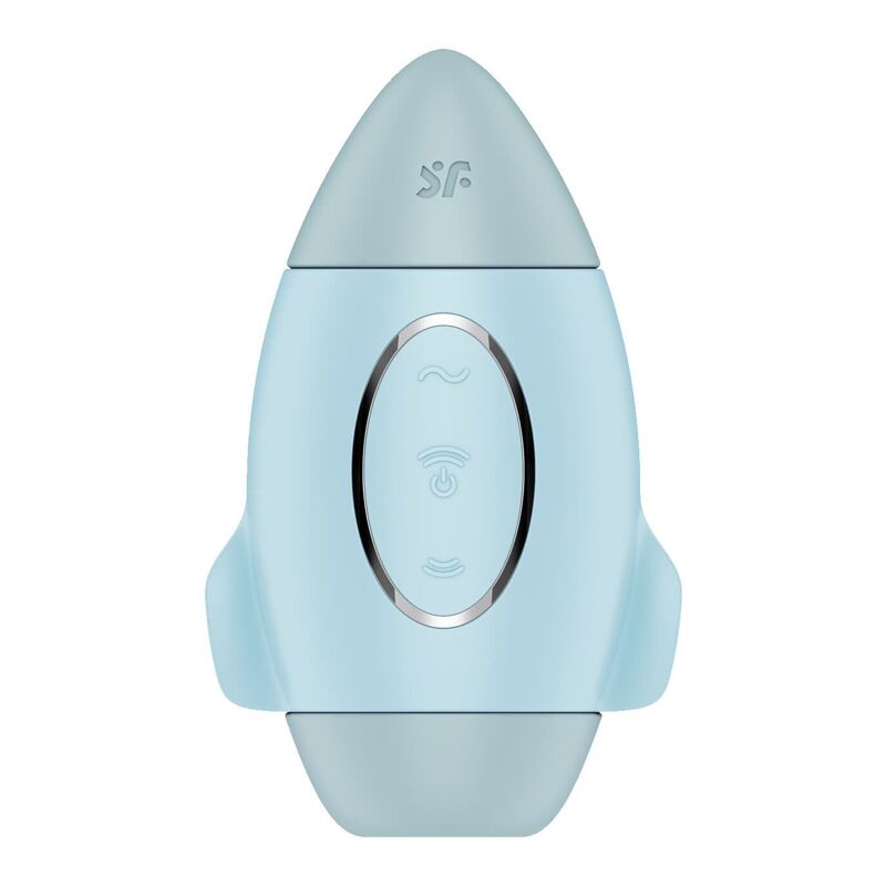 Вакуумный стимулятор с вибрацией Satisfyer Mission Control Blue, 2 независимых мотора