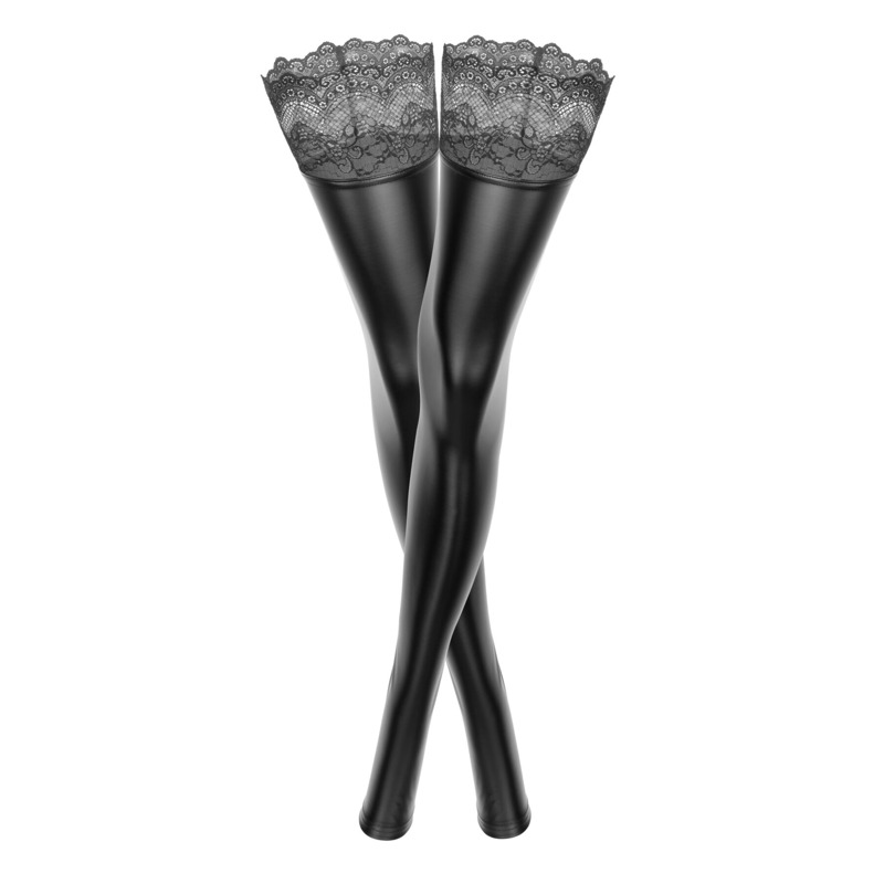 Чулки с мокрым эффектом Noir Handmade F135 Powerwetlook stockings, M, без мысков