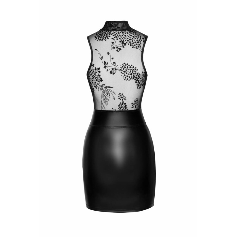 (SALE) Платье Noir Handmade F241 Short dress with powerwetlook skirt and tulle top - L