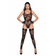 (SALE) Боди Noir Handmade F242 Tulle body with patterned flock embroidery - S