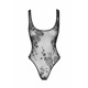 (SALE) Боди Noir Handmade F242 Tulle body with patterned flock embroidery - S