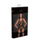 (SALE) Боди Noir Handmade F242 Tulle body with patterned flock embroidery - S