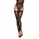 (SALE) Чулки Noir Handmade F243 Tulle stockings with patterned flock embroidery - M