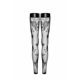 (SALE) Чулки Noir Handmade F243 Tulle stockings with patterned flock embroidery - L