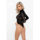 (SALE) Боди Noir Handmade F287 Leopard flock bodysuit with long sleeves - S