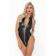 (SALE) Боди Noir Handmade F294 Powerwetlook bodysuit with front zipper - L