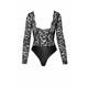 Боди Noir Handmade F296 Psyche bodysuit of lace and wetlook - S