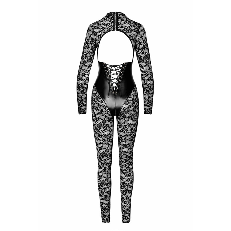 Комбинезон Noir Handmade F299 Enigma lace catsuit with underbust bodice - S