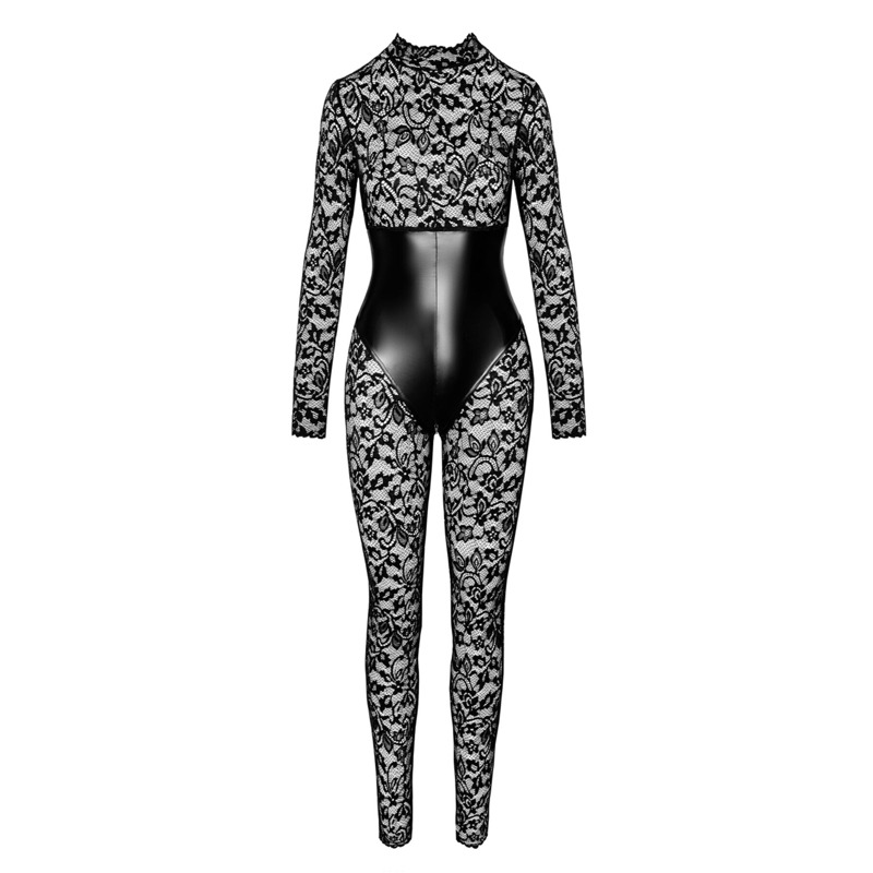 Комбинезон Noir Handmade F299 Enigma lace catsuit with underbust bodice - XL