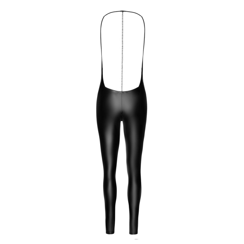 Комбинезон Noir Handmade F306 Mirage catsuit with jewelry rhinestone chain adorning the back - S