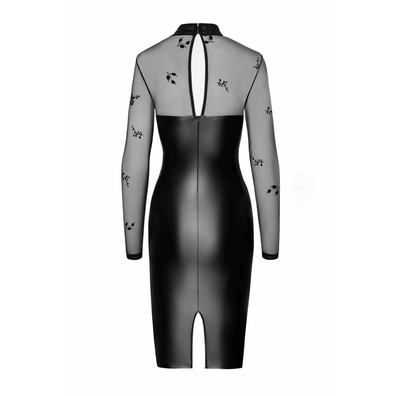 Платье Noir Handmade F310 Sublime wetlook and flocked mesh midi dress - XXL