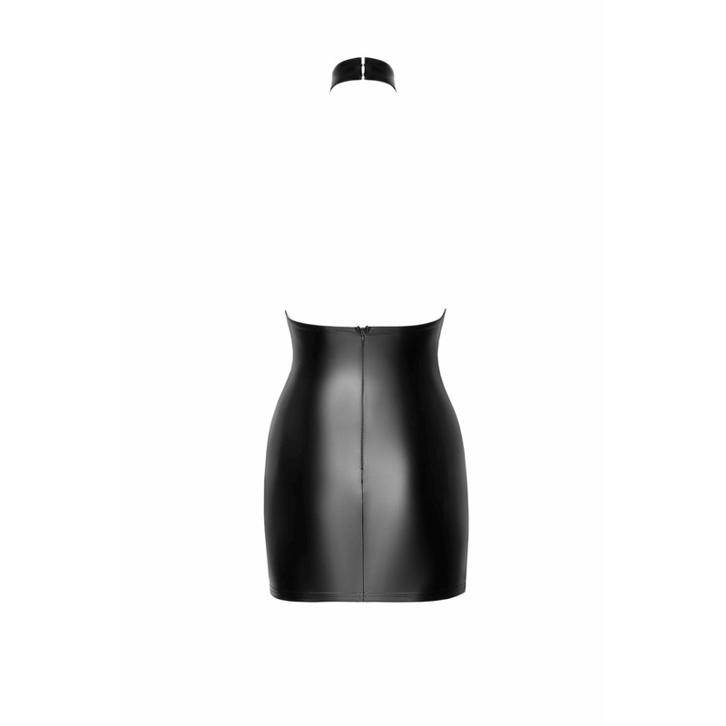 Платье Noir Handmade F311 Eros mini halter dress of flocked mesh and wetlook - S
