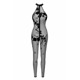 Бодистокинг Noir Handmade F315 Ego flocked mesh halter catsuit - 3XL