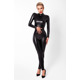 Комбинезон Noir Handmade F319 Caged wetlook catsuit with zippers and ring - L