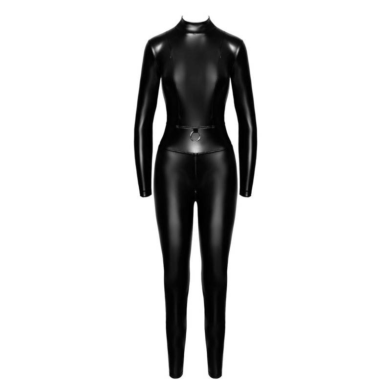 Комбинезон Noir Handmade F319 Caged wetlook catsuit with zippers and ring - L