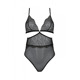 Боди Passion AMBERLY BODY black, L/XL, открытая спина, низ стринги