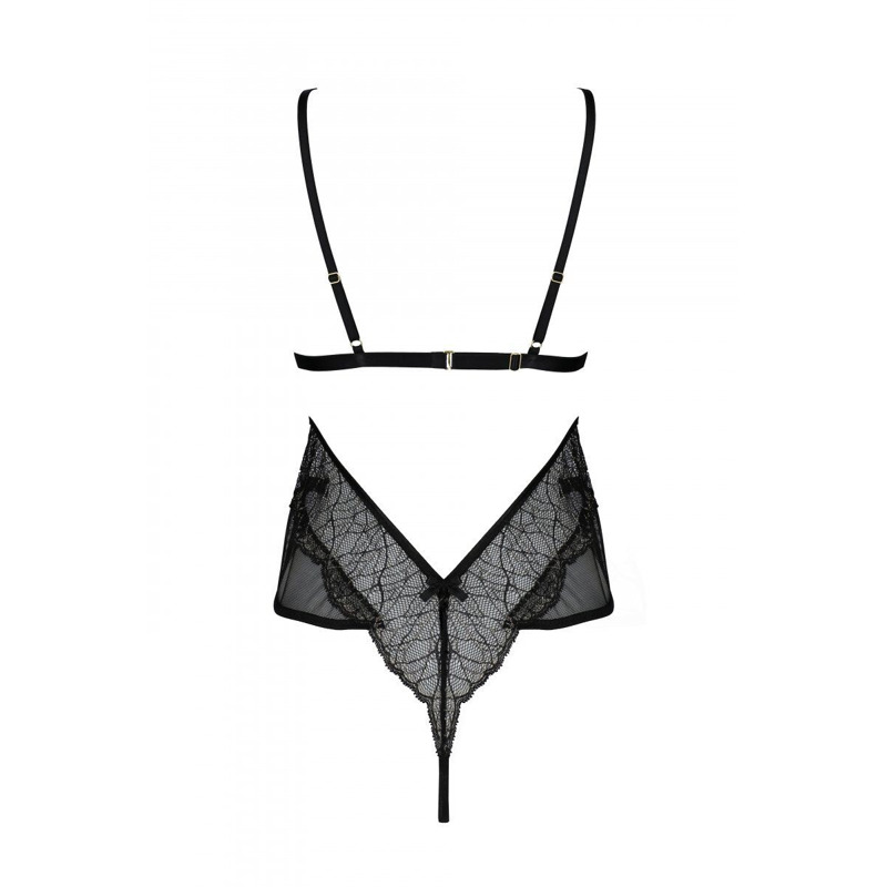 Боди Passion AMBERLY BODY black, S/M, открытая спина, низ стринги