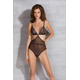 Боди Passion AMBERLY BODY black, S/M, открытая спина, низ стринги