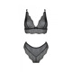 Комплект Passion AMBERLY SET black, S/M, бралетт и трусики бразилиана