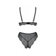 Комплект Passion AMBERLY SET black, S/M, бралетт и трусики бразилиана