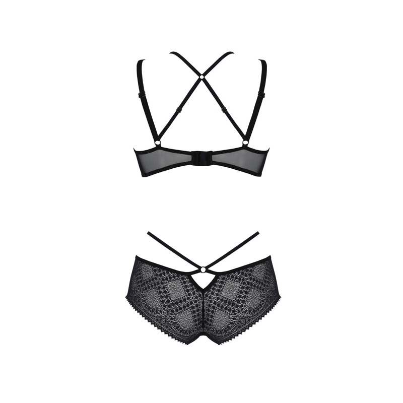 Комплект Passion DROSERA BIKINI black, L/XL, бюстгальтер и трусики-кюлоты