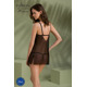 Пеньюар Passion DROSERA CHEMISE black, S/M, кружевной лиф со стрепами, трусики в комплекте