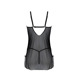 Пеньюар Passion DROSERA CHEMISE black, XXL/XXXL, кружевной лиф со стрепами, трусики в комплекте