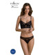 Комплект Passion DROSERA SET black, L/XL, сетка+кружево, бюстье и трусики танга