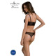 Комплект Passion DROSERA SET black S/M, сетка+кружево, бюстье и трусики танга
