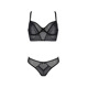 Комплект Passion DROSERA SET black S/M, сетка+кружево, бюстье и трусики танга