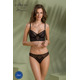 Комплект Passion DROSERA SET black S/M, сетка+кружево, бюстье и трусики танга