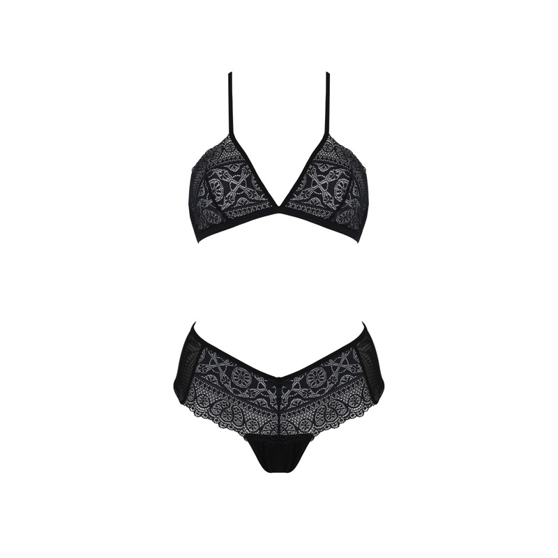 Комплект Passion KERRIA BIKINI black, L/XL, бралетт и трусики-бикини