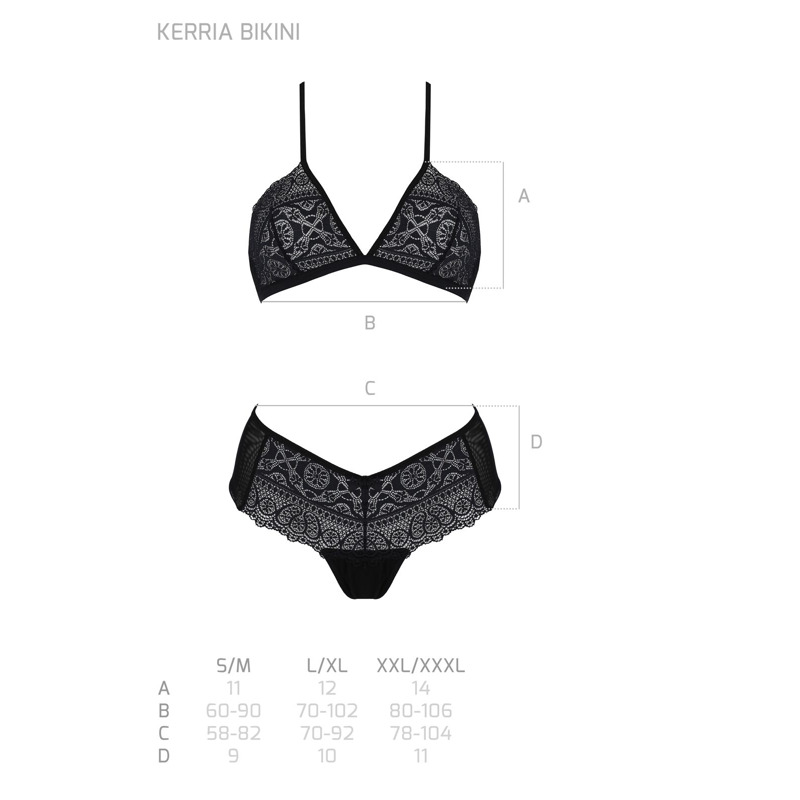 Комплект Passion KERRIA BIKINI black, S/M, бралетт и трусики-бикини