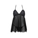 Пеньюар Passion KERRIA CHEMISE black, L/XL, кружевной верх, трусики в комплекте
