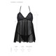 Пеньюар Passion KERRIA CHEMISE black, L/XL, кружевной верх, трусики в комплекте