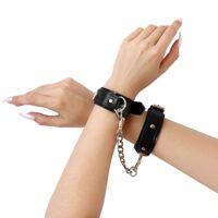 Наручники из экокожи Art of Sex - Handcuffs Emoji, цвет черный Наручники из экокожи Art of Sex - Handcuffs Emoji, цвет черный