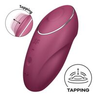 Вибростимулятор-пульсатор Satisfyer Tap & Climax 1 Red, эффект постукивания пальцем, 2 мотора
