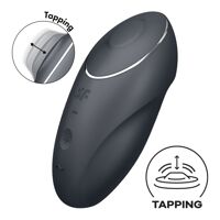 Вибростимулятор-пульсатор Satisfyer Tap & Climax 1 Grey, эффект постукивания пальцем, 2 мотора