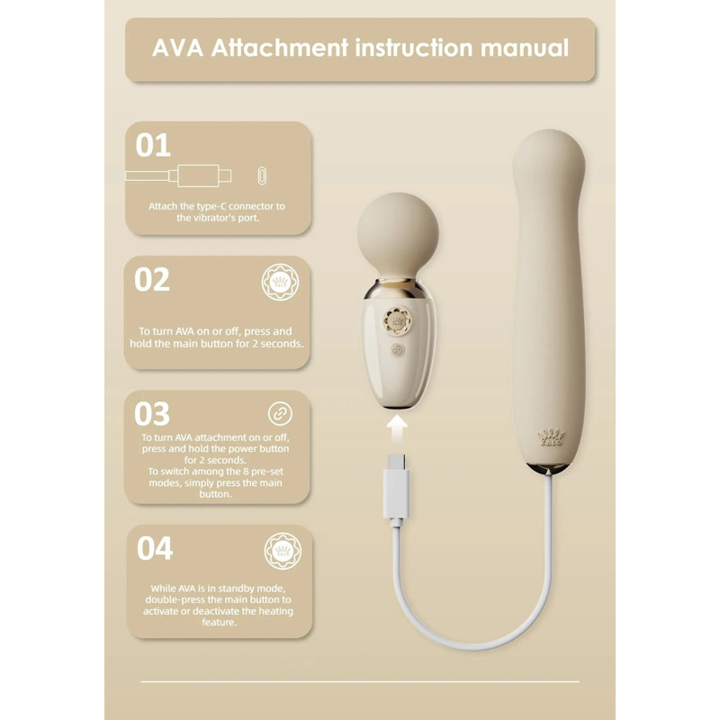 Аксессуар пульсатор Zalo – AVA Attachment Ivory White для смарт-вибромассажера Zalo – AVA